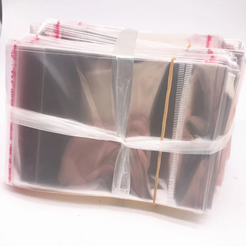 100 шт 9x14 см прозрачный самоклеющийся пластиковый пакет с печатью прозрачные герметичные OPP упаковочные полиэтиленовые пакеты, мешки, бусины, Висячие отверстия - Цвет: 9x14cm(100pcs)