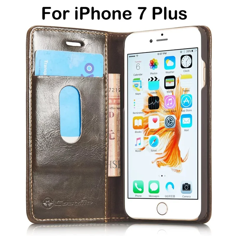Wallet Leather Magnetic Flip Phone Cases For iPhone 7 Plus