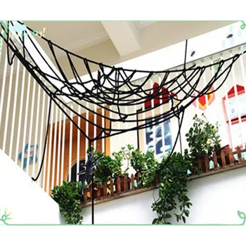 

Hot New Funny Stretchable Plastic SPIDER WEB Decoration for Halloween House decorated props Horror spider silk