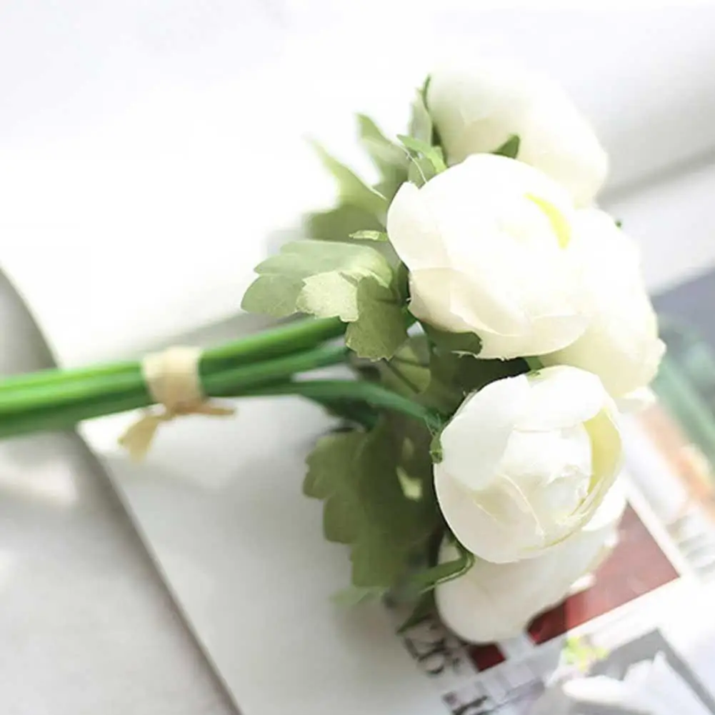 Lumi вечерние 7 голов искусственная ткань цветы Ranunculus Свадебный букет офисные