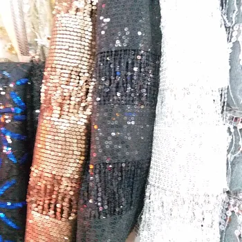 

2017 High Quality African Lace Fabric , Royal Blue French Net Embroidery Sequins Tulle Lace Fabric For Nigerian party Dress