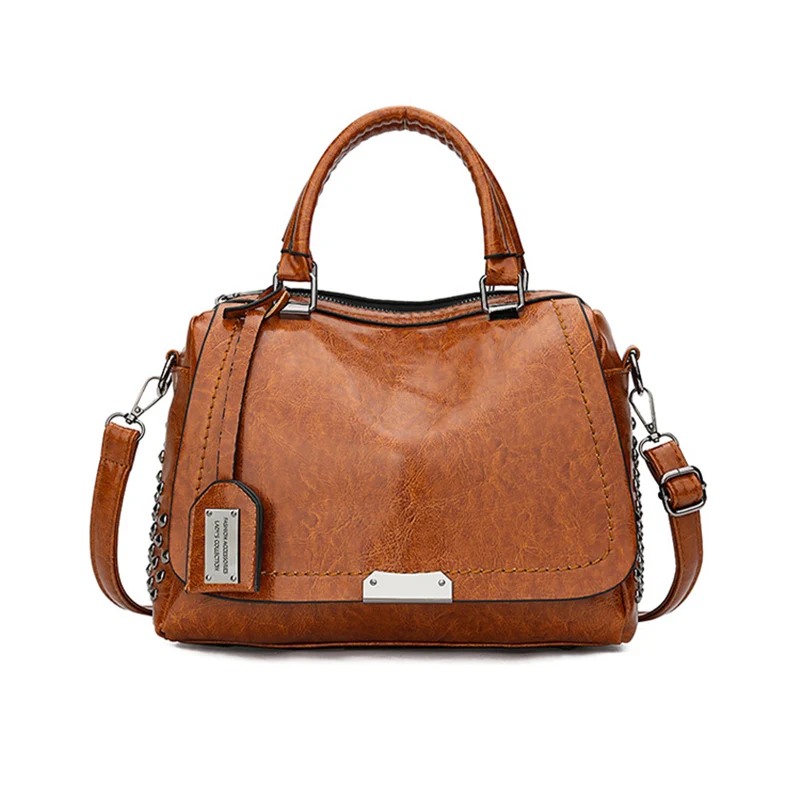 

Women PU Leather Rivets Handbag Large Capacity Casual Tote Crossbody Shoulder Bags LT88