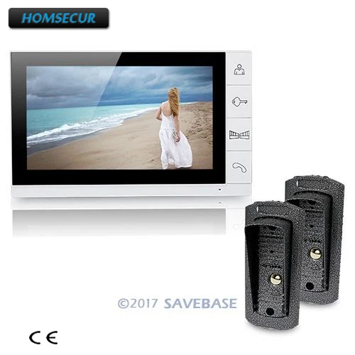 

HOMSECUR Wired Video Door Phone Doorbell 9" Lcd Monitor Ir Camera With Metal Shell 2V1