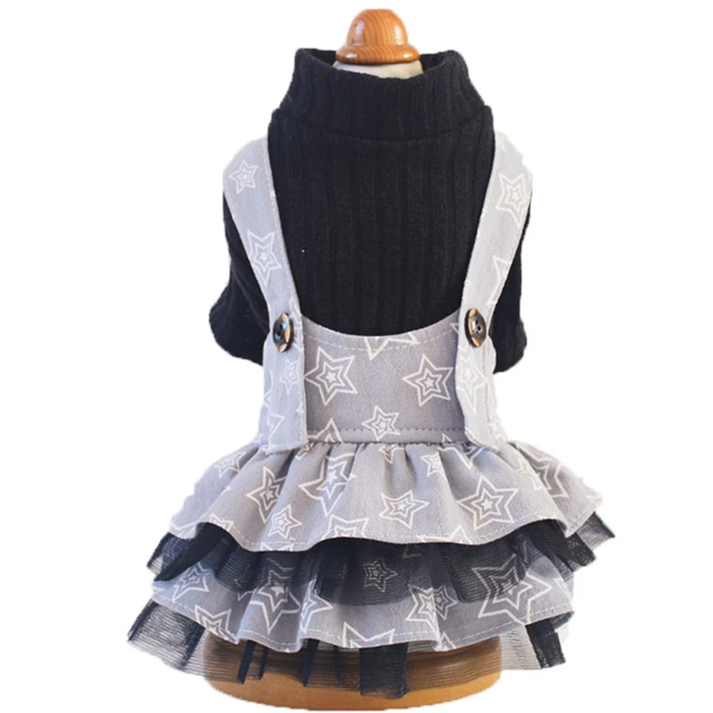 

Spring Princess Strap Dog Dress Pleated Wedding Skirt for Small Puppy Dogs Knitted Sweater Tulle Skirt Couple Wear Cat Dress