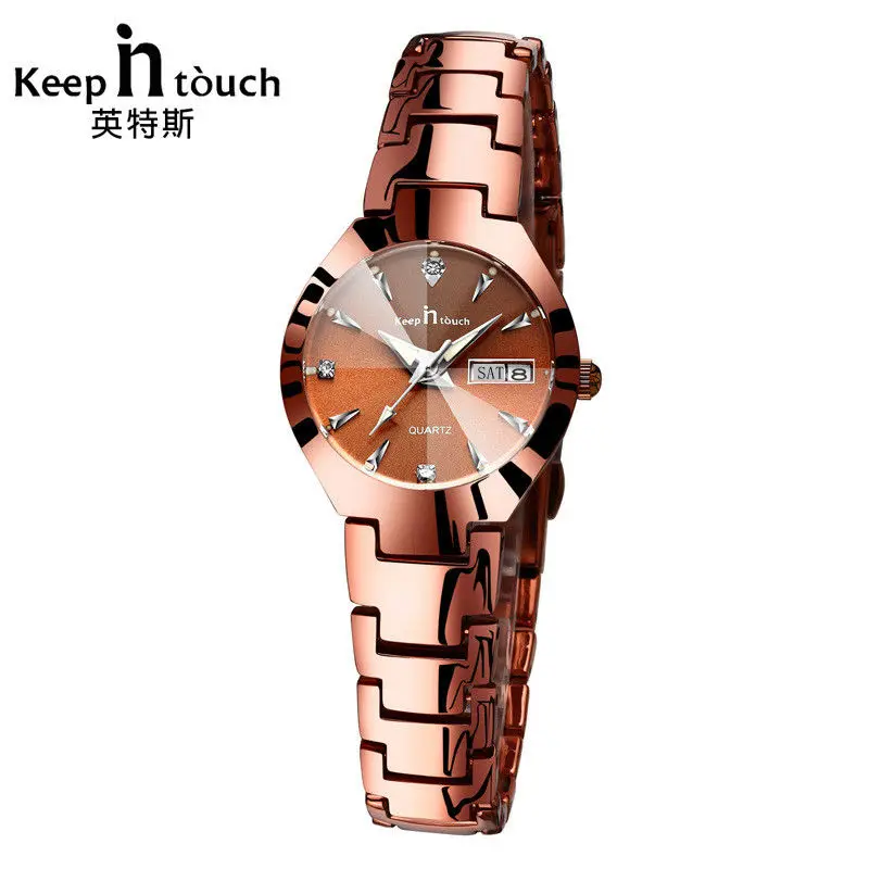 KEEP IN TOUCH простые женские часы Стальные кварцевые часы светящиеся водонепроницаемые женские часы relogio masculino