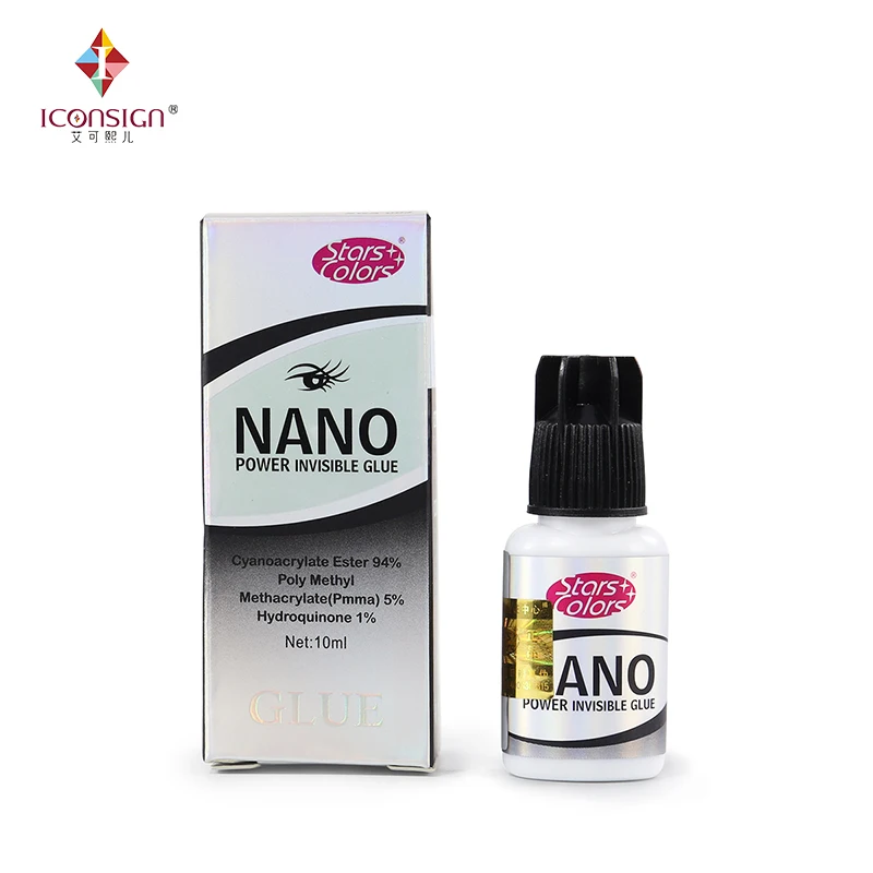 10ml Nano Power Invisible Eyelash Glue 6 seconds fast dry No Toxic Low Stimulate eyelash