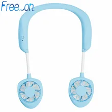 USB перезаряжаемый портативный ручной свободный шейный вентилятор персональный мини-шеи двойные вентиляторы регулируемые для домашнего офиса