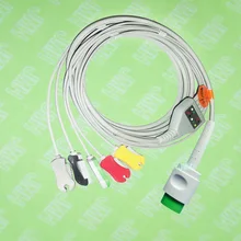 Compatível com Spacelab 17pin 90496,90369 e 90367 Máquina o one-piece 5 chumbo cabo ECG e clipe leadwire, IEC ou AHA.
