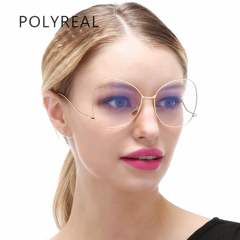 Polyreal New Fashion Butterfly Sunglasses Women Vintage Female Metal Optical Glasses Frame Retro 