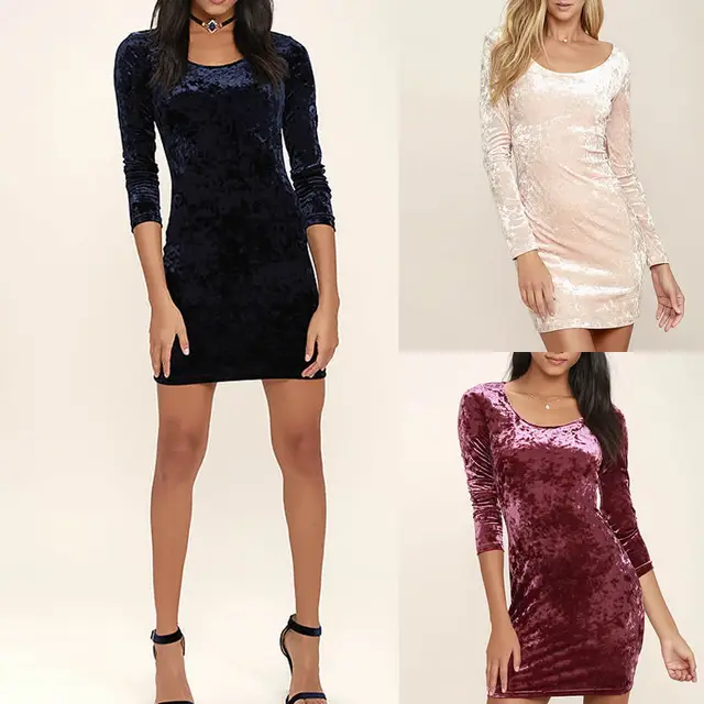 fluwelen jurk blauw