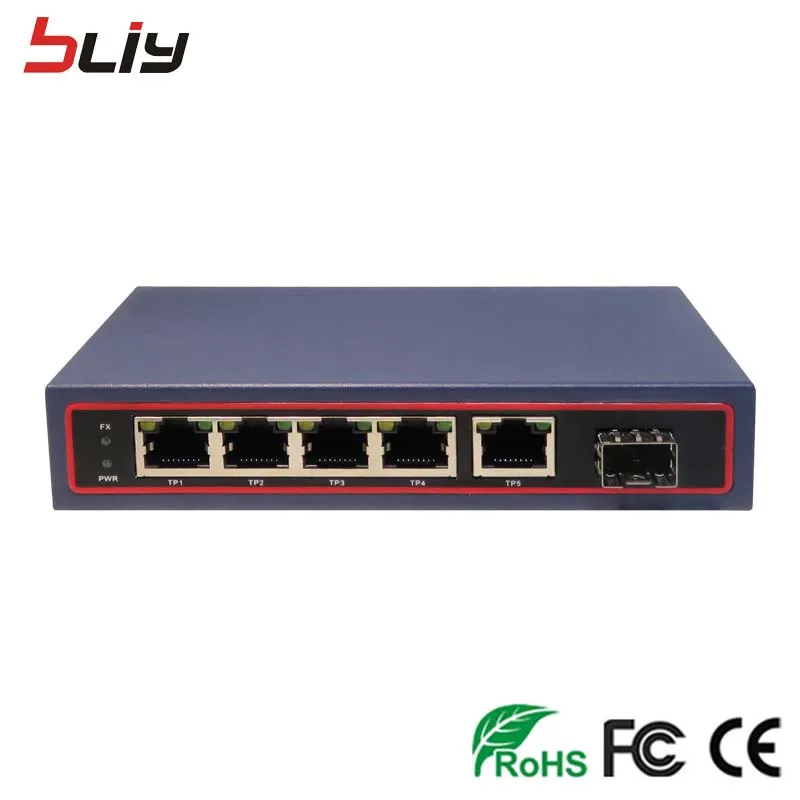 10/100/1000 Мбит/с poe коммутатор 1 sfp волокна порт каскадного соединения 4 рое