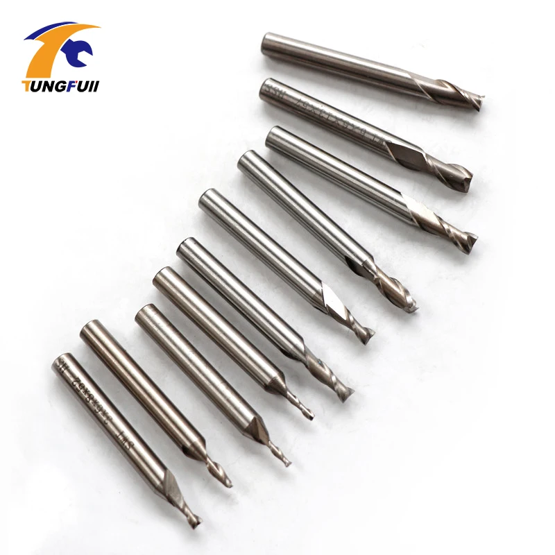 Tungfull 10pcs/Set Milling Cutter 4mmx6x11x55 Aluminium End Mill Cutter