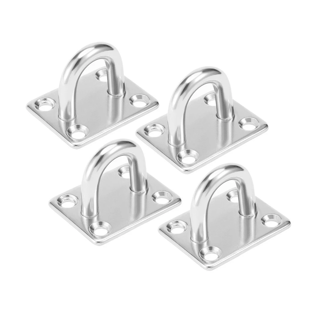 

4pcs 304 Stainless Steel 8mm Thick Ring Square Sail Shade Pad Eye Plate Boat Rigging