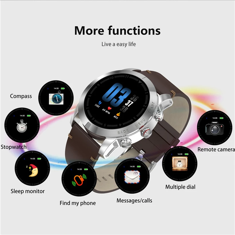  DT NO.I S10 Smart Watch 1.3 Inch Nordic NRF52832QFAA 64KB RAM 512KB ROM Heart Rate Monitor Smartwat