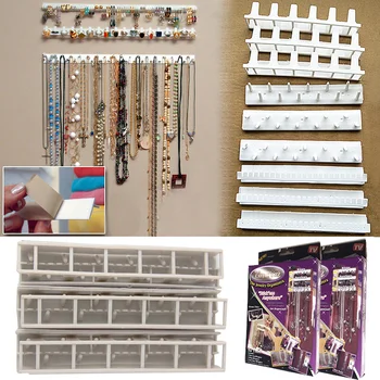 

2017 Fashion 9PCS/Lot OPP package Purpose Sticking Hook Wall Mount Necklace Holder Jewelry Storage Shelf Women Accessories