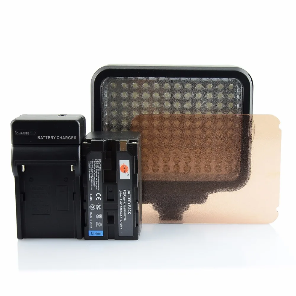 

DSTE VL008A VL008 120-LED Video Light 1200LUX+ NP-F750 + DC01 Charger for SONY DSLR Camera Camcorder DV LAMP