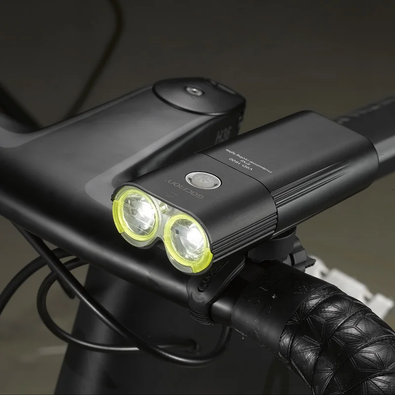 Discount Gaciron 1600 LM Rechargeable Bike Light Bicycle Front Handlebar Led Light 5000mAh Power Bank Intelligent Wire control Flashlight 19