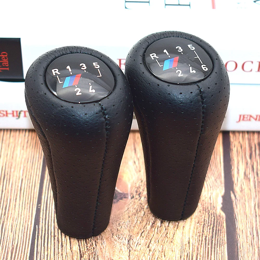 

5 6 Speed Real Leather Gear Shift Knob With M Logo For BMW 1 3 5 6 Series E30 E32 E34 E36 E38 E39 E46 E53 E60 E63 E83 E84 E87