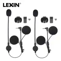 2PCS Brand Lexin intercom Headset & Clip Set Accessories for LX-R6 Bluetooth Helmet Interphone Intercom Headphone Jack Plug