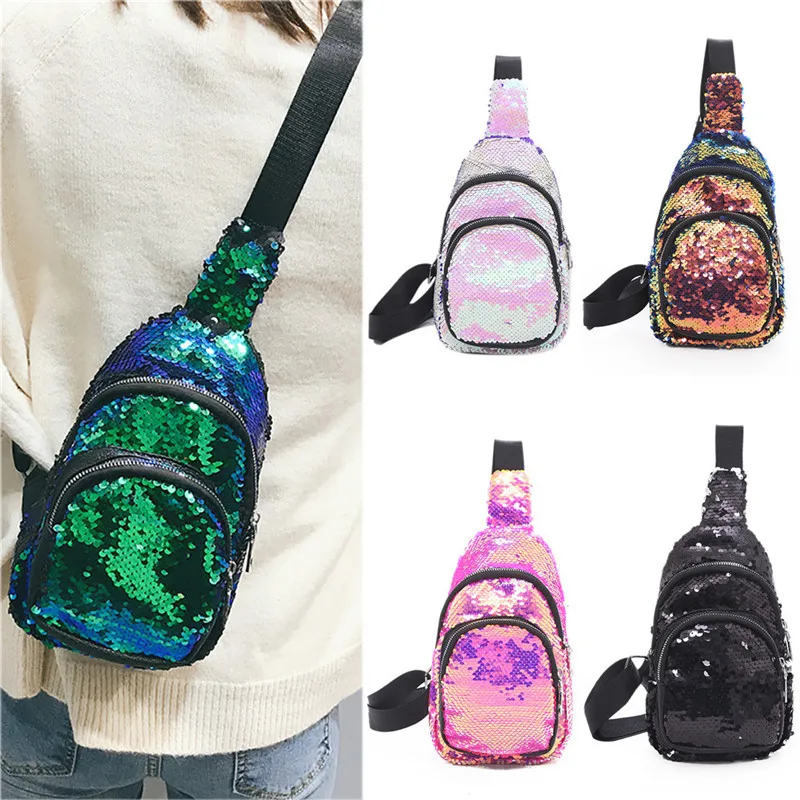 Fanny Pack Multi-function Fashion Mermaid Sequin Bag Reflective Laser Shoulder Bag Women's Belt Waist Bag Bum Pochete#40