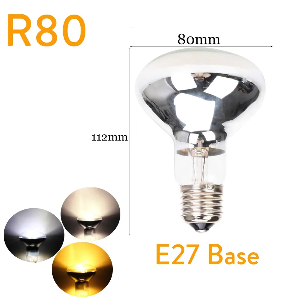 10 шт./лот E27 светодиодная лампа накаливания R50 R63 R80 3 Вт 4 5 E14 Сменные лампы 30 40 50 220