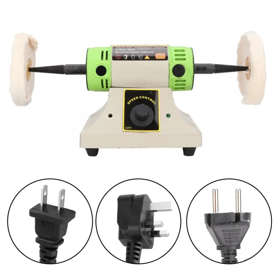 Профессиональный Настольный шлифовальный станок с двойной головкой, полировщик, шлифовальная машина для полировки ювелирных изделий, Полировальный Инструмент для ювелирных изделий