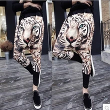 Мужские повседневные брюки, мужские Модные леопардовые костюмы с принтом тигра, шаровары, штаны для певицы, сценические танцевальные брюки