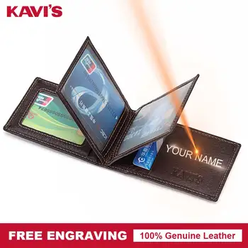 

KAVIS Brand Cow Genuine Leather Credit Card Holder 14 Card Slot Men Male Business Purse ID Wallet Small for Credit Case Driver