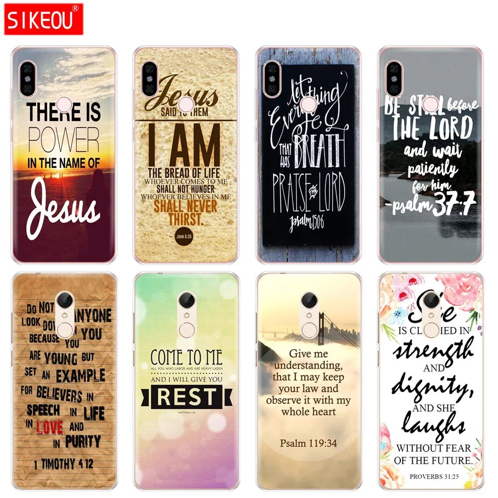 

Silicone Cover phone Case for Xiaomi redmi 5 4 1 1s 2 3 3s pro PLUS redmi note 4 4X 4A 5A Christian Jesus Bible Verse