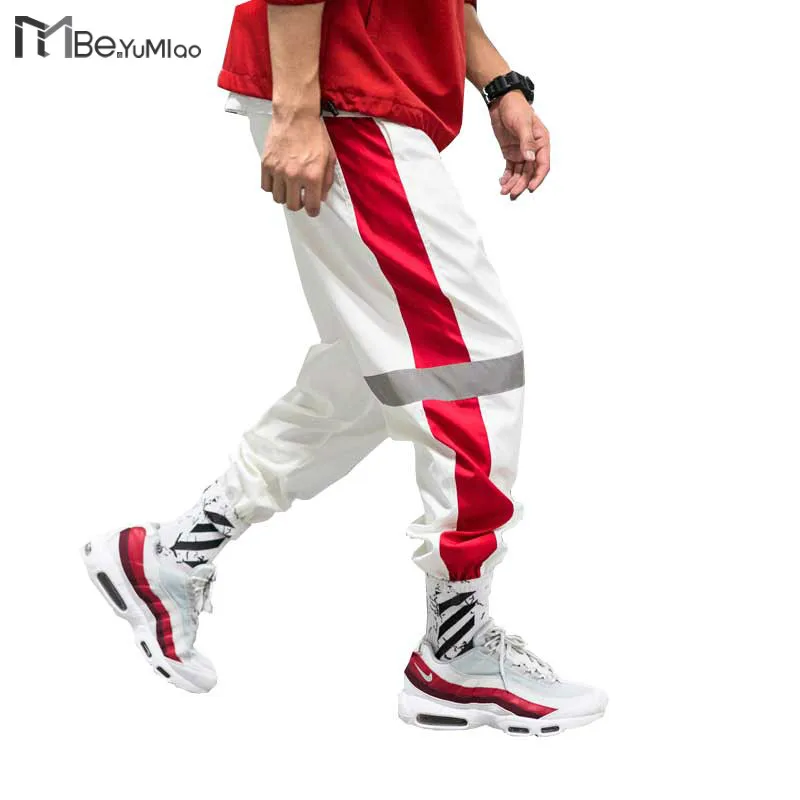 

Be.YuMiao Hip-Hop reflective INS Couples sports tide brand leisure Harlan Pants High street hit color pants rocker trousers