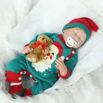 

New 22inch newborn babies cloth body doll reborn boneces lifelike soft dolls fashion doll Toy For Christmas gift New year gifts