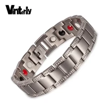 Vinterly Магнитная Титан браслет для Для женщин звено цепи мужской браслет энергии Германий Модные мужские Браслеты ювелирные изделия