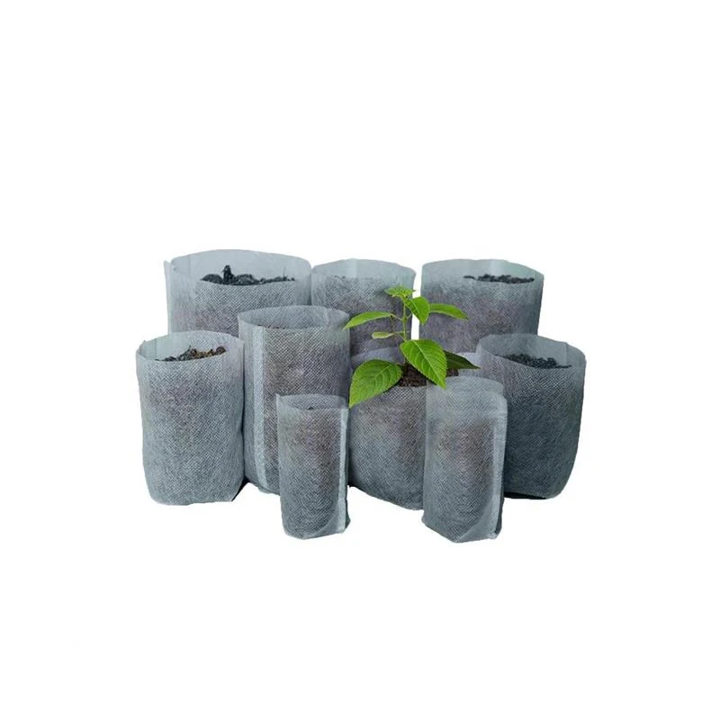 100pcs Garden Nursery Bags Plant Grow Seedling Biodegradable Fabrics Pots Raising Eco-Friendly Aeration Planting Bags Supplies
