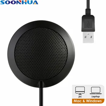

SOONHUA Portable Meeting Studio Microphone 3.5mm USB Plug And Play 1.7m Long Cable Mic Top Omnidirectional For Audio Chatting