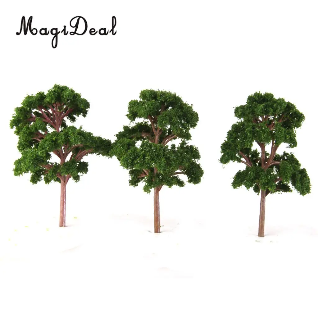 10Pcs/Pack 12cm Plastic Banyan Trees Model Train Scenery for Park Garden Forest Scene Scenery Children Toys Scale 1:75 Green