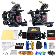 Черная Татуировка Электропитание Footswitch 2 шт. катушка захват машины татуировки тренировочные иглы инструменты для чистки кожи комплекты татуировки для начинающих