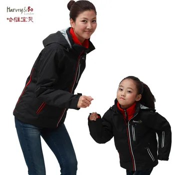 

Girls apparel outdoor jacket waterproof windproof breathable three layer children hooded casual coat kids outerwear