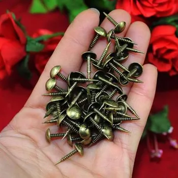 

100Pcs Antique Bronze Tone Upholstery Nail Decorative Upholstery Tacks Stud Wooden Box Case Furniture Nails Pushpin Doornail