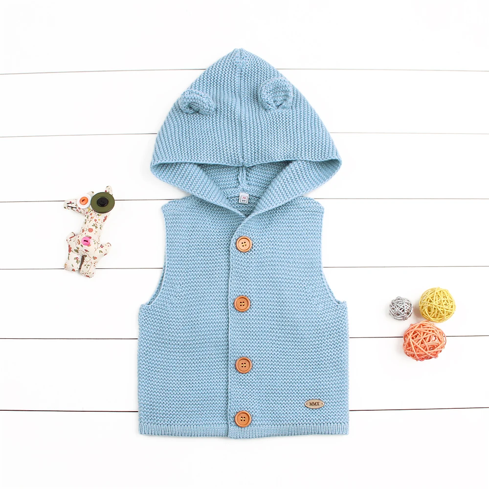 Вязаный кардиган для маленьких мальчиков зимние теплые для детей детские свитера модная куртка с капюшоном и длинными рукавами одежда для детей