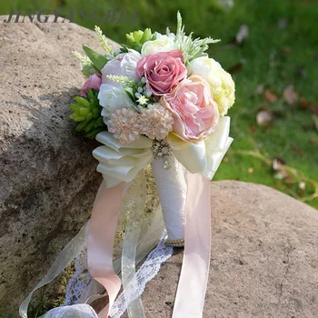 

Wedding Bouquets 2019 Succulent Plants Bouquet Chic Wedding Flowers Silk Flowers Wedding Bouquet Romantic Bridal Bouquet