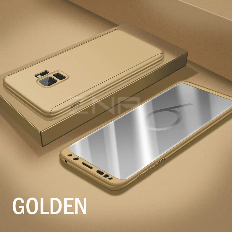 ZNP Роскошный 360 градусов полный чехол для телефона для samsung Galaxy S9 S8 Plus S10 противоударный чехол для samsung Note 8 9 S9 Plus чехол - Цвет: Золотой