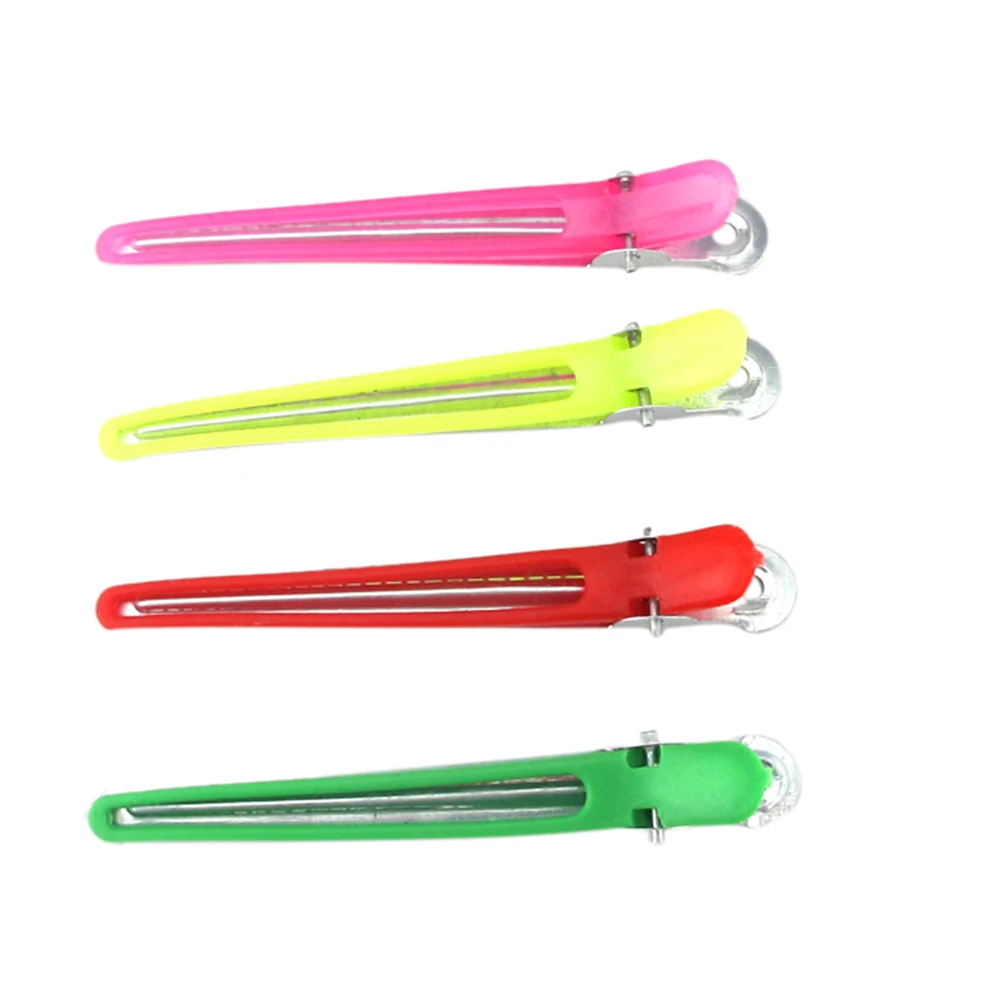 

12Pcs/Bag Colorful Hair Clips Salon Hairdressing Sectioning Plastic + Metal Hair Styling Clamps Grip