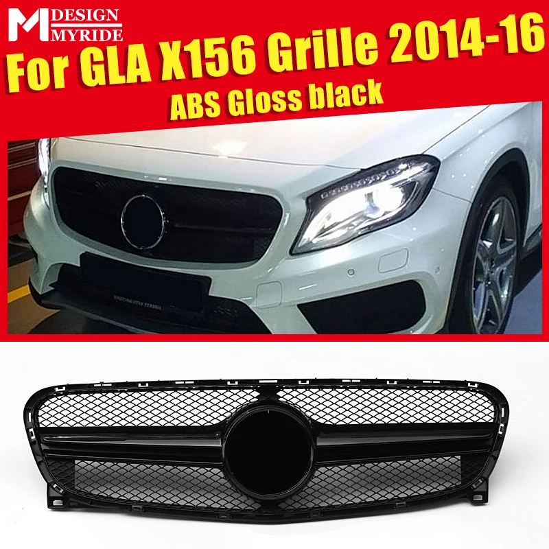 Подходит для MercedesMB X156 GLA Sport grill ABS Black без знака GLA-Class GLA200 GLA220 GLA250 GLA45 look grills 2014-16 |