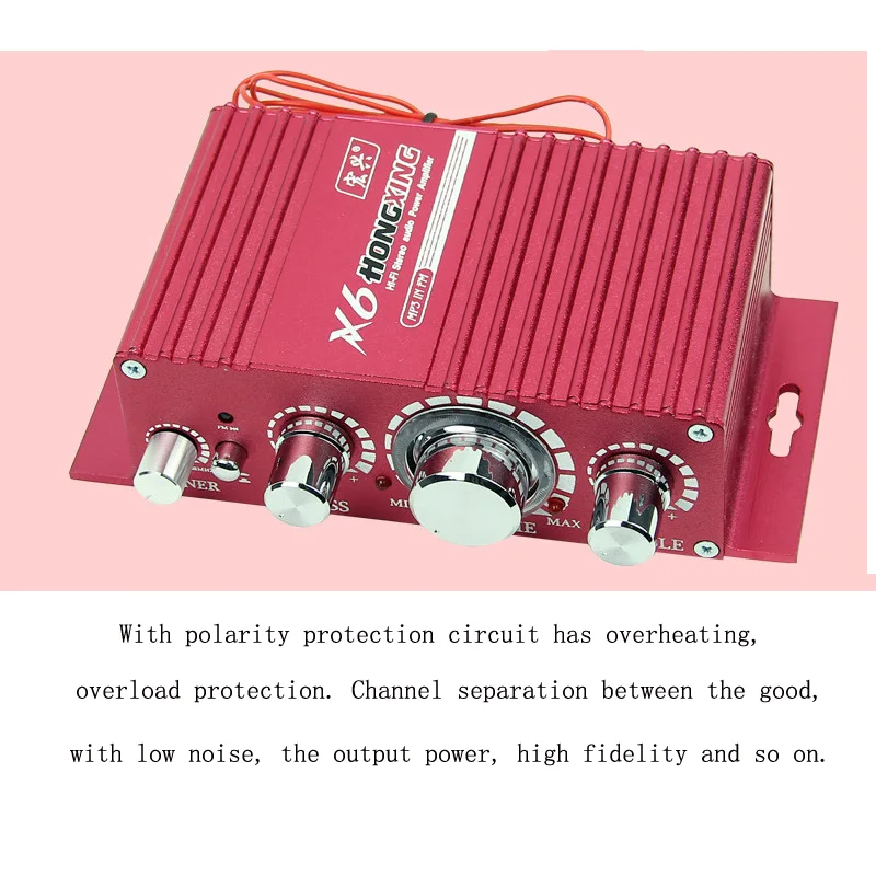 1 шт Высокое качество Мощность обеспечивает высокую точность воспроизведения звука DC12V Мощность усилитель автомобиля мотоцикла дома FM радио, Hi-Fi, Алюминий брошь из сплава, с красными я Key купить