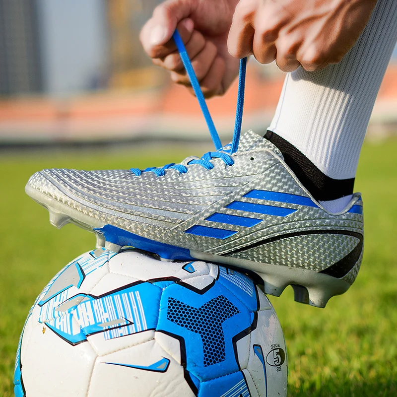 

Men Football Soccer Boots Athletic New Leather Training Football Man Soccer Cleats Turf Hard Court Sneakers Trainers Size 34-44