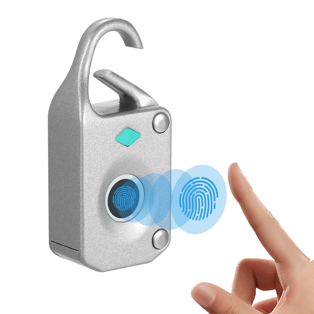 

Smart Fingerprint Padlock Mini Smart Lock 10 Fingerprint Recording Security Padlock Rechargeable Luggage Lock