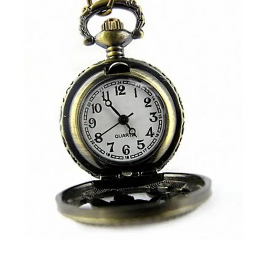 Часы Timezone #401 2018 Duola брендовые Ретро бронзовые ажурные карманные кварцевые часы с