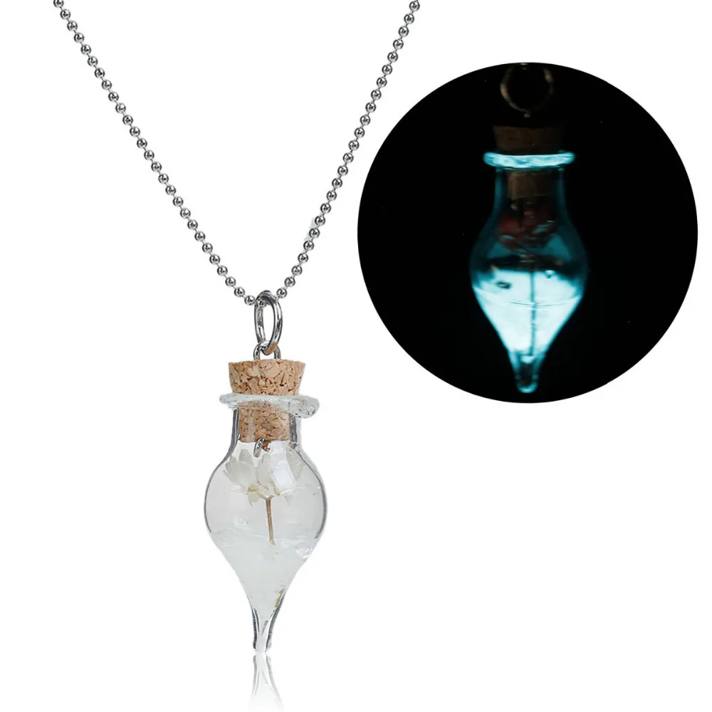 DoreenBeads стеклянные капли воды модное ожерелье шаровая цепочка Белый сухой цветок