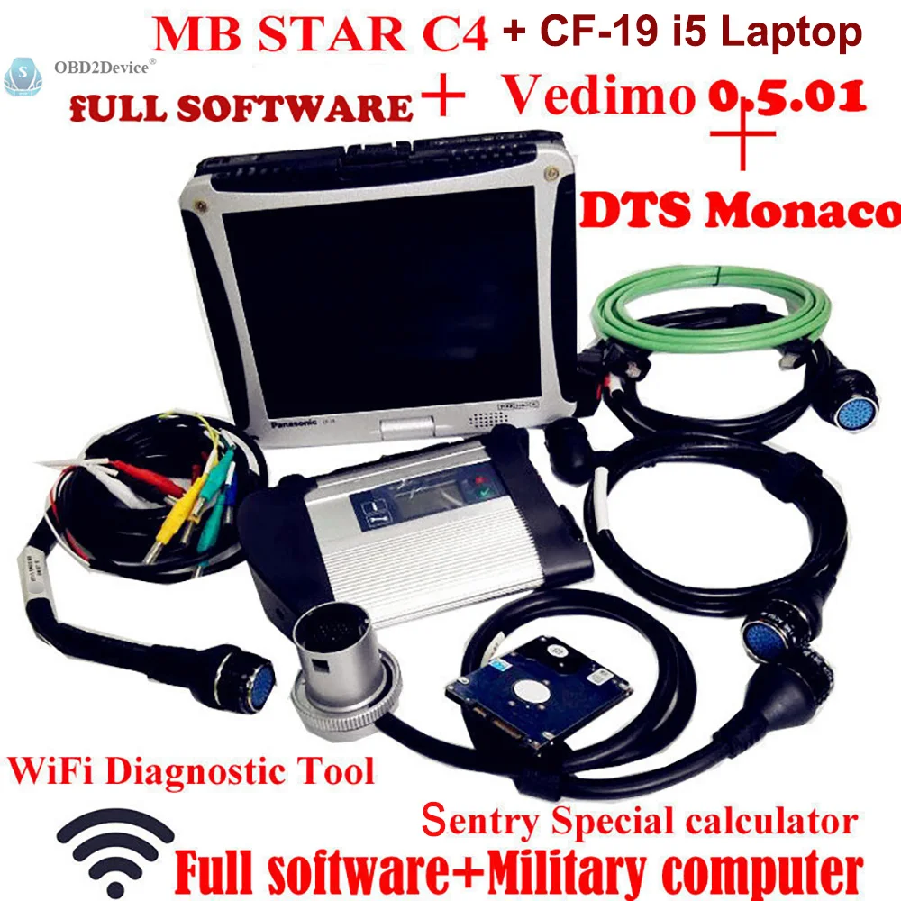 

Top Quality Mb Star SD C4 with 2018-12 Software Vediamo+DTS MB Star Diagnosis Multiplexer with Panasonic CF19 Military Notebook
