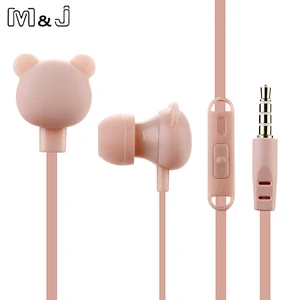 Image 3 - M & J צבעוני קריקטורה חמוד אוזניות סטודיו עם מיקרופון כפתור מרחוק דוב אוזניות עבור iPhone סמסונג Huawei xiaomi יום הולדת מתנה